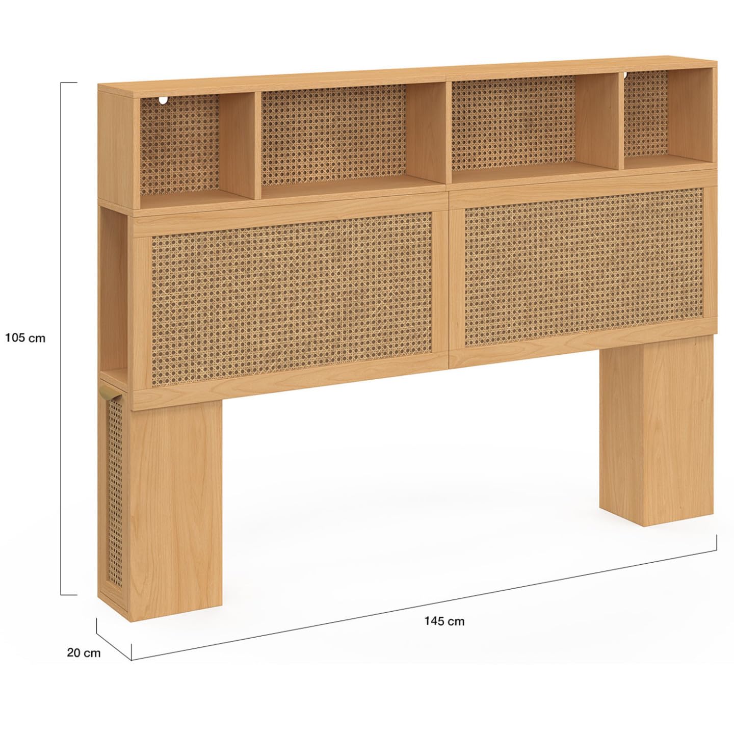IDMarket - Tête de lit EDHEN 145 cm cannage et Bois
