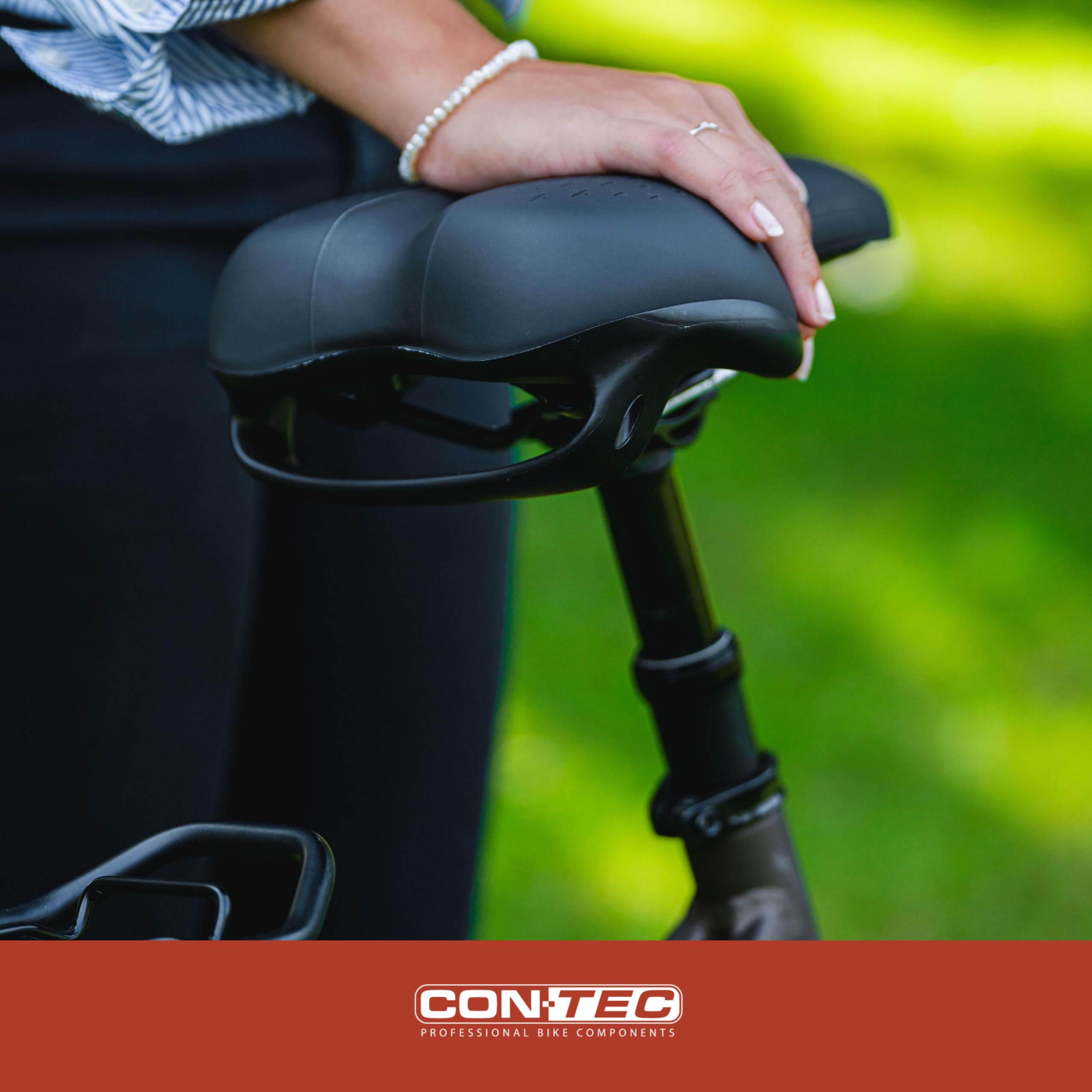 CONTEC Fahrradsattel Anatomic City, aus Polyurethan, Stoßdämpfend, bequemer Fahrradsattel, inkl. Skala, Ergonomischer Fahrrad Sattel für Herren & Damen, schwarz