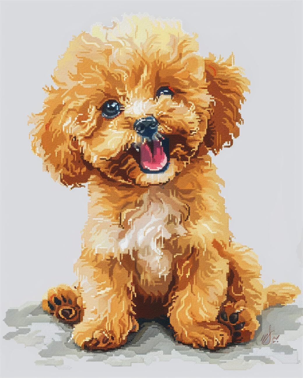 AxiangziK DIY Counted Cross Stitch Kits Cartoon Dog 11CT 80x100cm