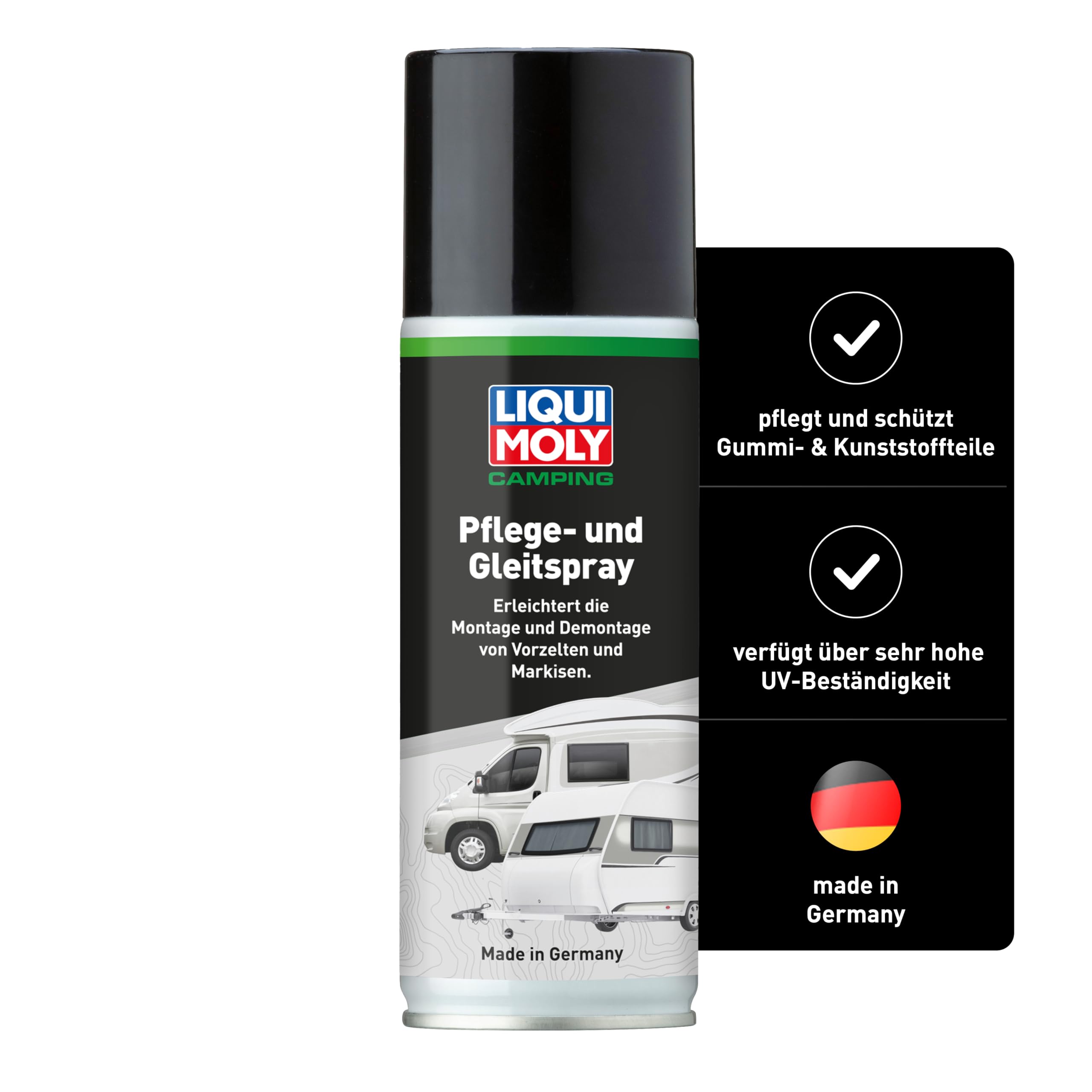 LIQUI MOLY Camping Pflege- und Gleitspray | 200 ml | Reinigung / Pflege / Wartung | Art.-Nr.: 21808