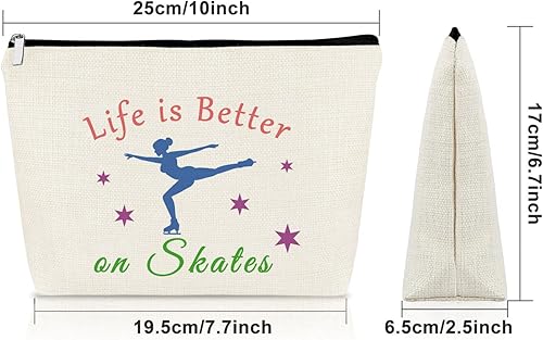 Miniatura 2 de Regalos de patinaje sobre hielo, bolsa de maquillaje, 3 piezas, regalo inspirador para amantes del patinaje, regalo del equipo de patinaje para