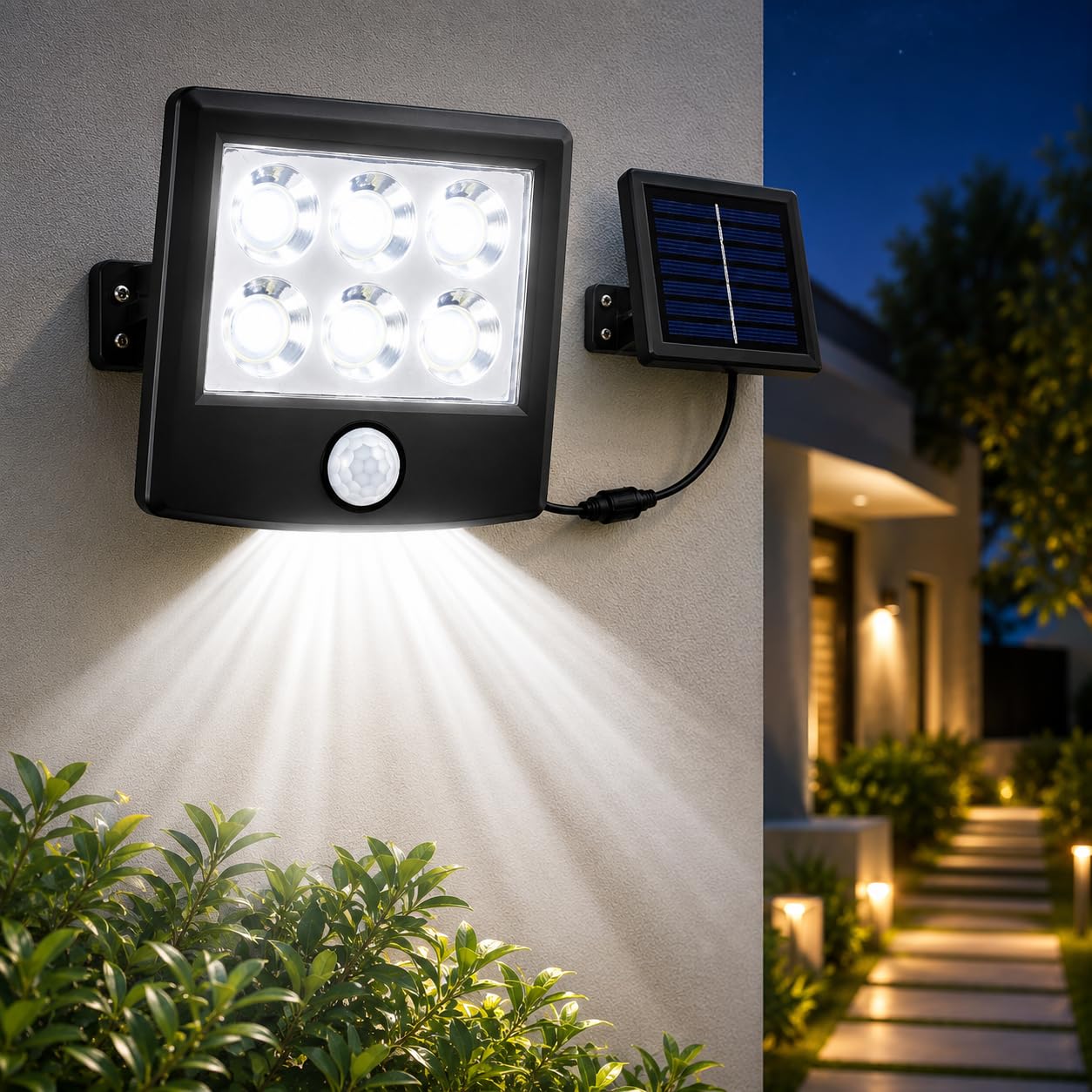 Gesto Solar Flood Light Outdoor IP66 Waterproof, Dusk to Dawn Lamp for Home, Garden,Wall, Pathway, Farms-image-32