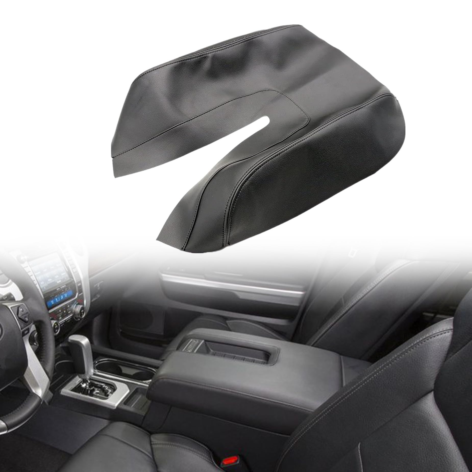 Amazon.com: AOUTTUOA Black Replacement Leather Center Console Lid Cover ...