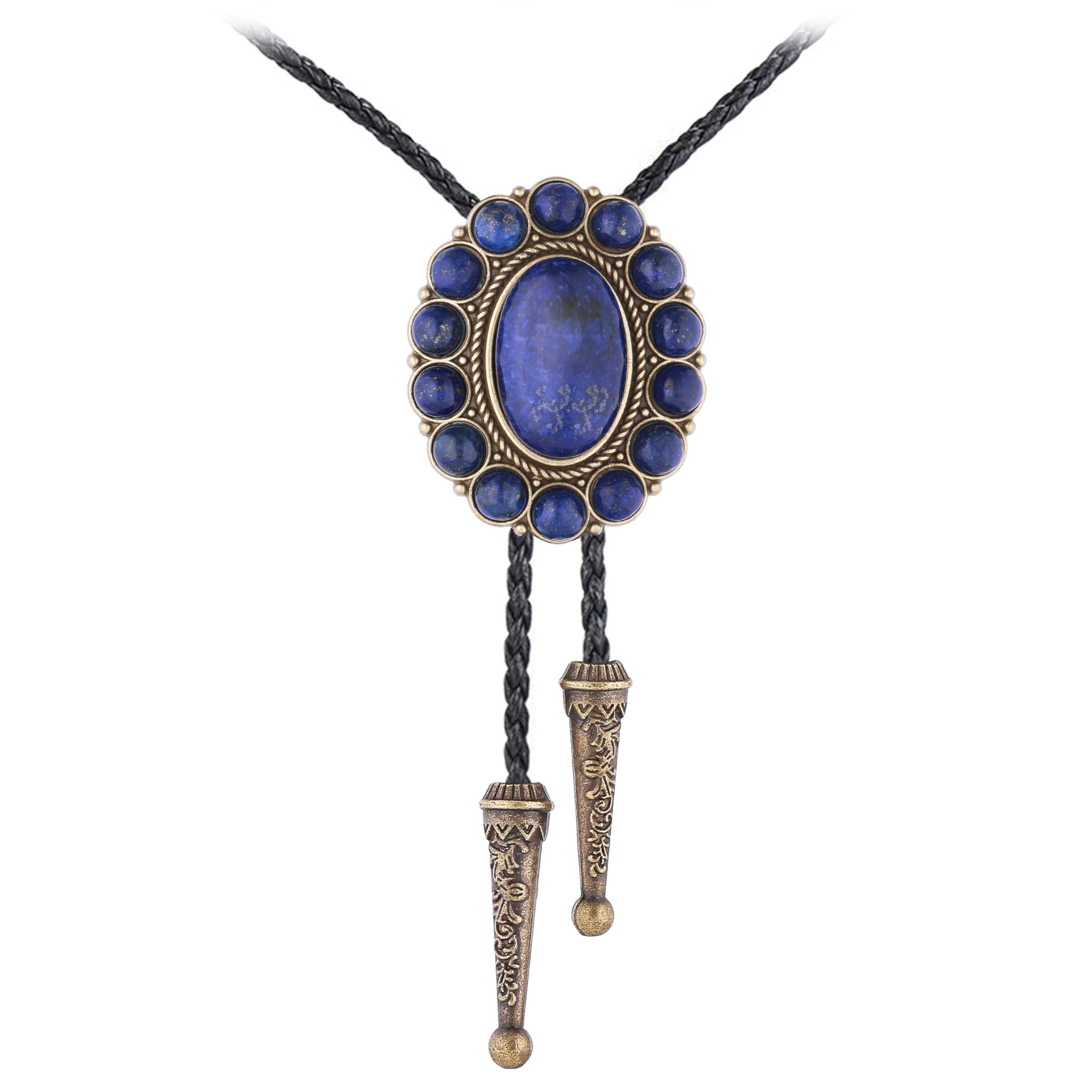 GelConnie Bolo Tie for Men Women Western Cowboy Turquoise Leather Necktie