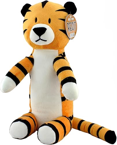 Attatoy Regit The Plush Tiger Toy - Animal de peluche de tigre sentado a rayas de 17 pulgadas de alto