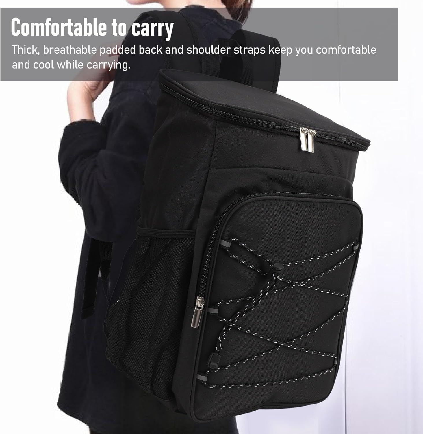 Sac à Dos Isotherme 23 L, Grand Sac Isotherme, Sac à Déjeuner isolé, Sac à Dos de Pique-Nique pour Hommes et Femmes, pour Les Activités de Plein Air, Plage, Barbecue,