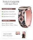 OYOSONABYMY Two-Tone Floral Engraved Watch Band for Women, Soft Silicone Strap, Universal Replacement Strap 38mm 40mm 41mm 42mm for Series 10 11 SE gallery image
