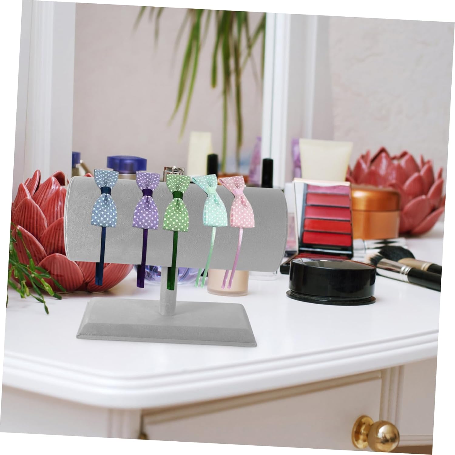 Dresser Headband Stand Organizer for Hair Accessories Compact Display Rack for Hairbands Lightweight and Hair Tie Holder for Girls Vanity Bedroom