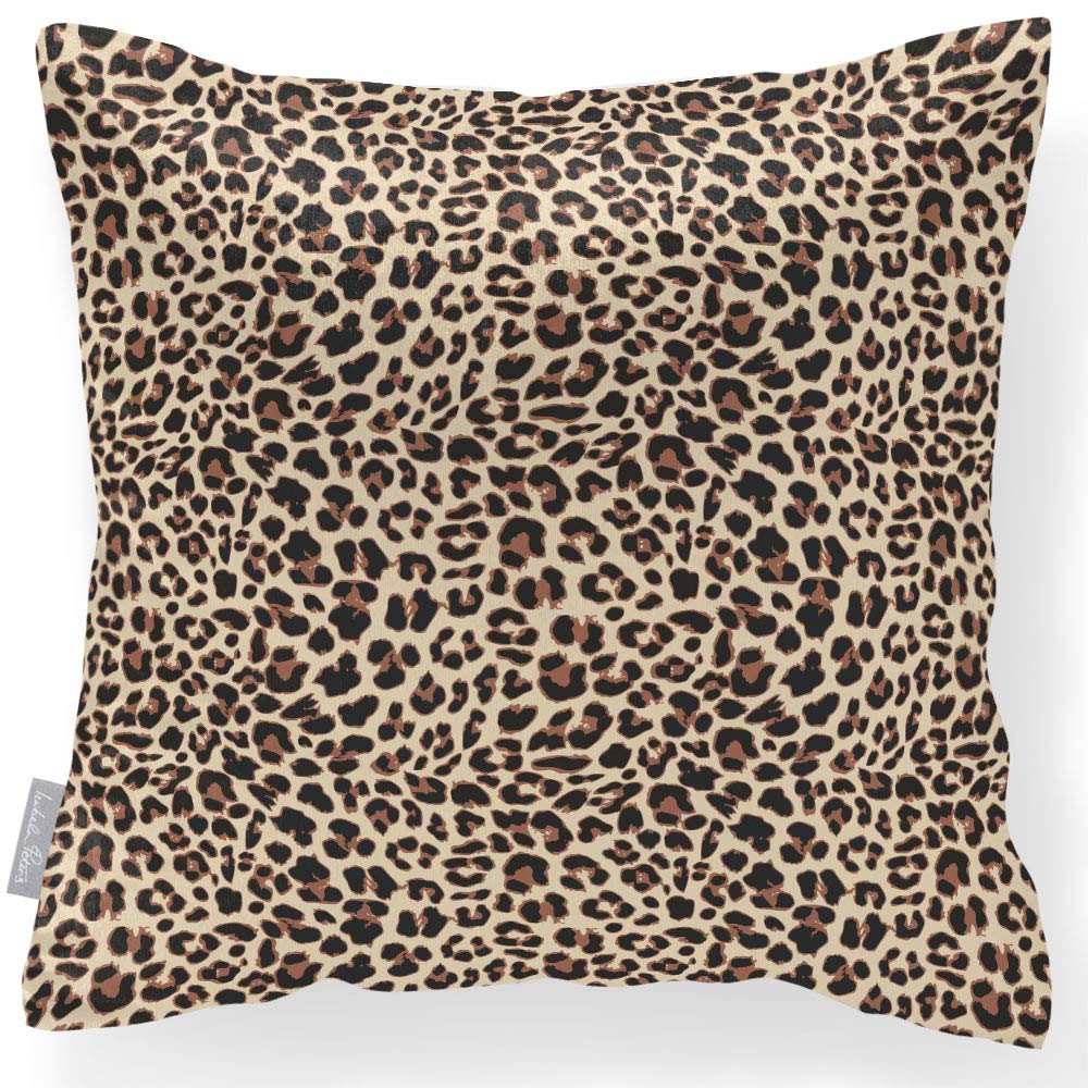 Izabela Peters® Luxurious Designer Velvet Scatter Cushion - Soft Touch - Cream Leopard Print - Designed, Printed & Handmade in The UK