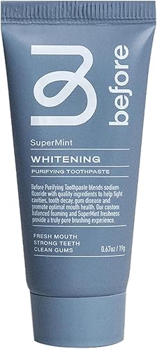 Miniatura 1 de Pasta de dientes Before Sensitive Travel Size SuperMint, ingredientes naturales limpios, espuma equilibrada, baja abrasión, frescura de larga