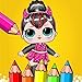 Coloring Cute Dolls Book Game For Kids