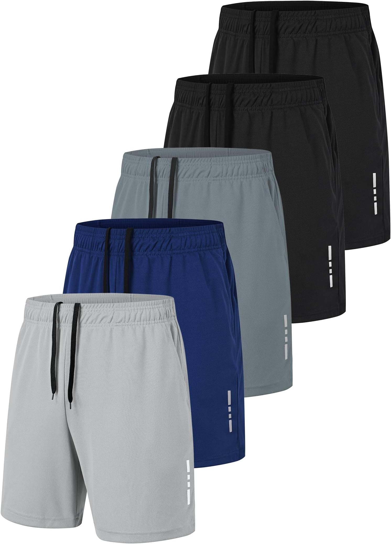Men's Sport Gym Shorts Quick Dry Workout Running Activewear Basketball Shorts with Pockets 3/5 Pack