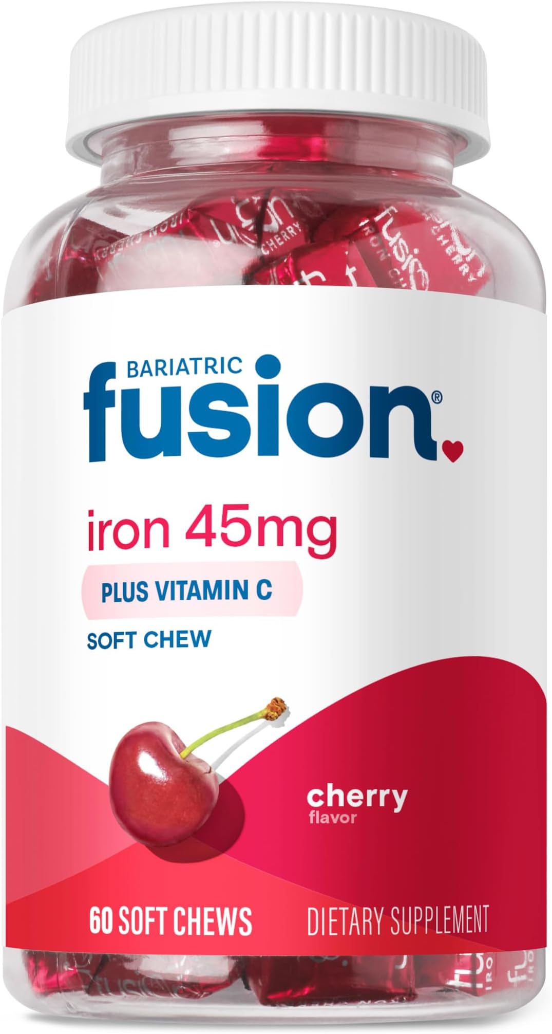 Bariatric Fusion Iron 45mg, Cherry, 60 Soft Chews