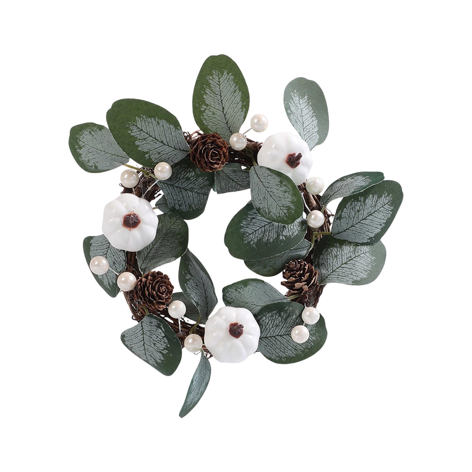 Artificial Pinecones Wreath Hanging Ornament Rattans Seasonal Decoration for Living Room Garden Seasonal Wreath Decoration