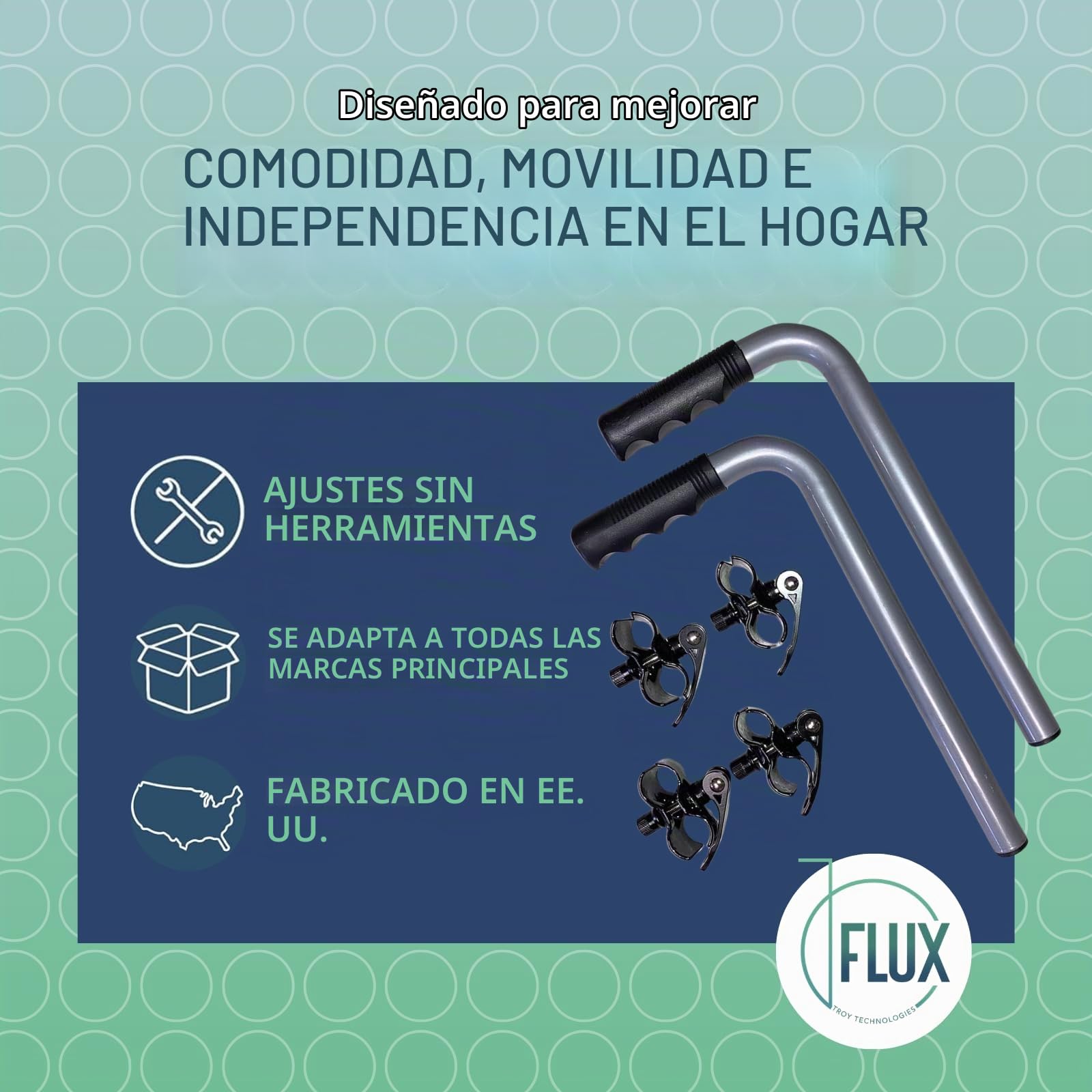 Extensor de mango de silla de ruedas (capacidad de peso de 300 libras), accesorios universales para sillas de ruedas para adultos, mango extensible para silla de ruedas y cochecitos, extensor