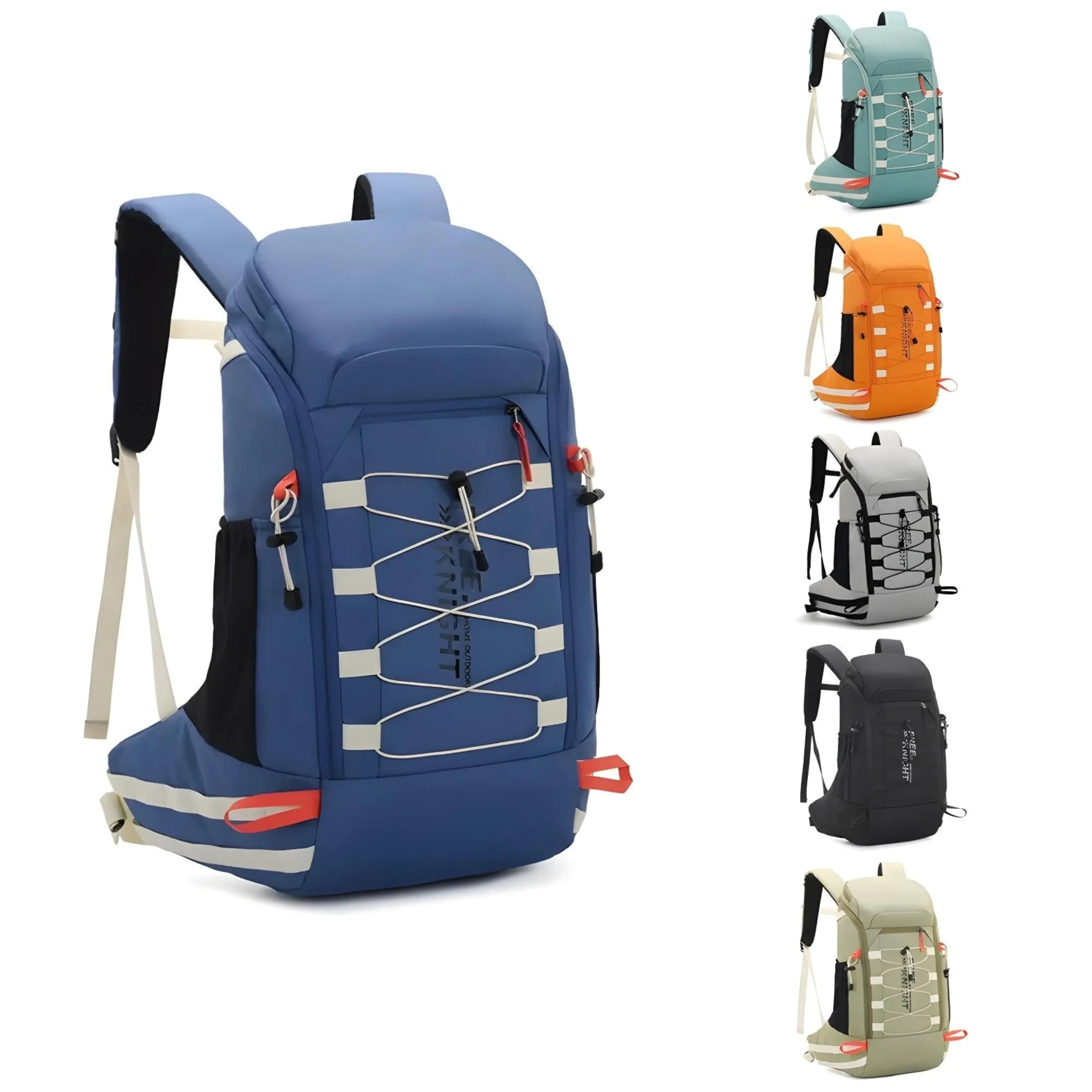 Sport Knight Outdoor Rucksack 40L, Wasserdicht & Leicht – Trekking, Wandern, Reisen, mit Regenschutz & Hüftgurt, aus Oxford Gewebe Blau