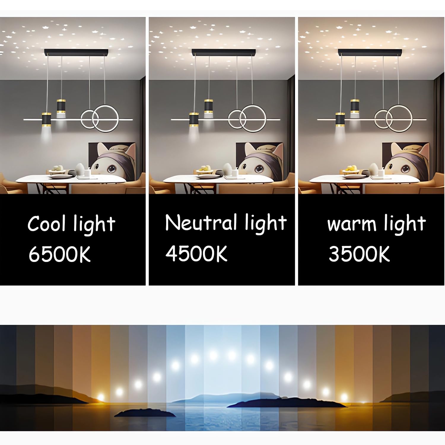 L100cm dimmerabile LED tavolo da pranzo luce a sospensione con faretto moderno soggiorno lampada d' Nero 45W luci a sospensione e pendenti altezza regolabile per soggiorno ufficio sala da pranzo Bar