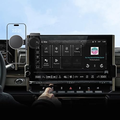 BIXUAN Soporte magnético ajustable de 360 para GMC Hummer 2022-2026 pantalla de 13.4 pulgadas, compatible con pantalla para soporte magnético