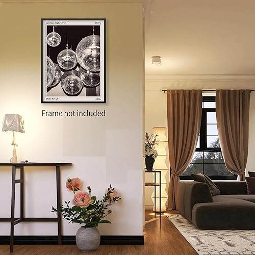 Miniatura 3 de Sufeasdf Arte de pared de periódico de discoteca de los años 70, pósteres de arte vintage en blanco y negro, impresiones estéticas en lienzo retro,