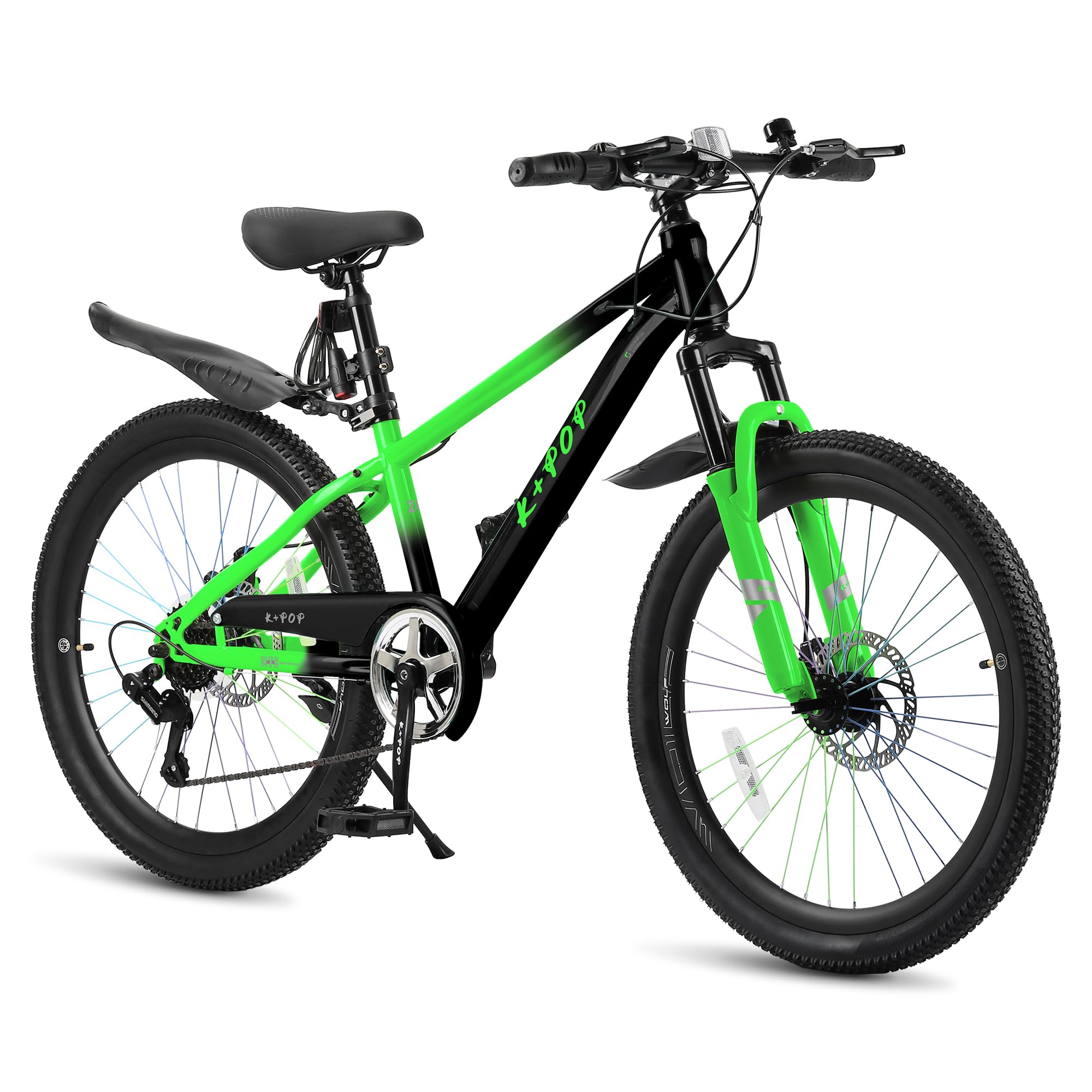 BGGFNZ 24 Inch Mountain Bike, 7-Speed Girls Boys Bikes Ages 8-12, 24 Inch Boys Bike with…