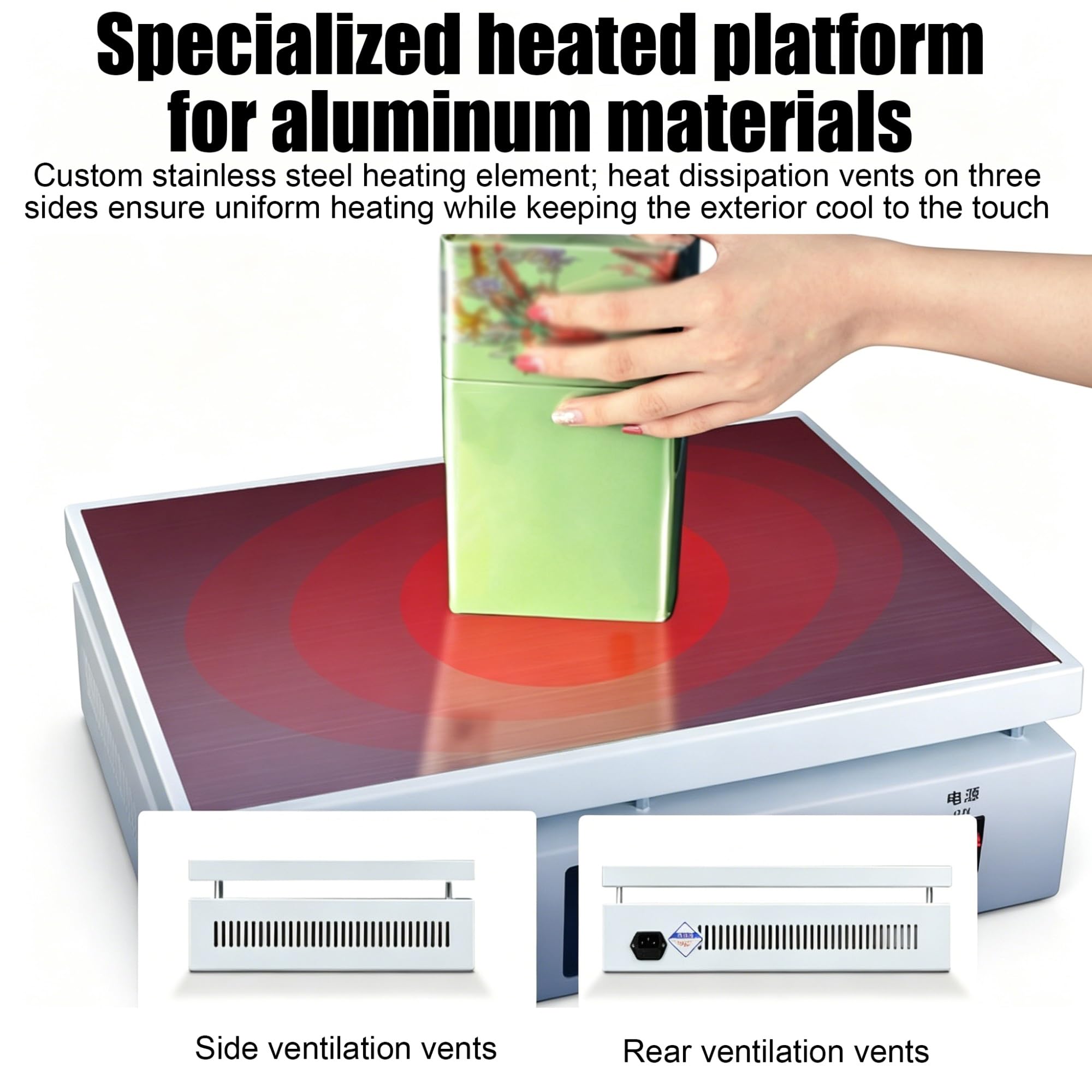 Máquina de sellado térmico de 1200 W, máquina de embalaje de celofán, envoltura manual con borde envuelto aislado y cubierta antipolvo, rollo de envoltura retráctil for embalaje | Máquina de sellado térmico de 1200 W(Blue)