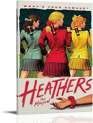 Heathers - Póster de película vintage con cubierta de álbum, póster de lienzo y decoración moderna para el hogar, dormitorio, póster de 12 x 18
