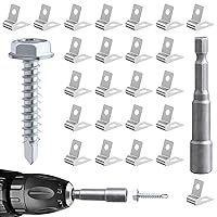 Vista 7 de Abrazaderas de alambre para cercas agrícolas, clips de alambre de acero inoxidable con tornillos, clips de valla de vinilo para árbol de Navidad