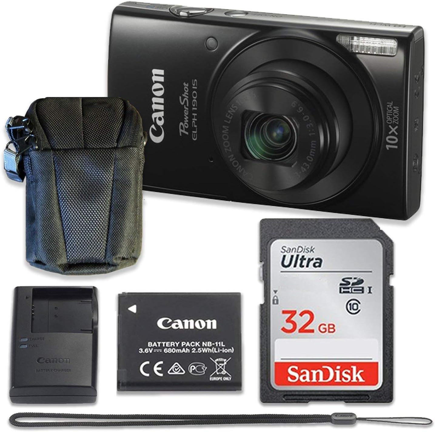 Canon PowerShot ELPH 190 is Digital Camera (Black) with