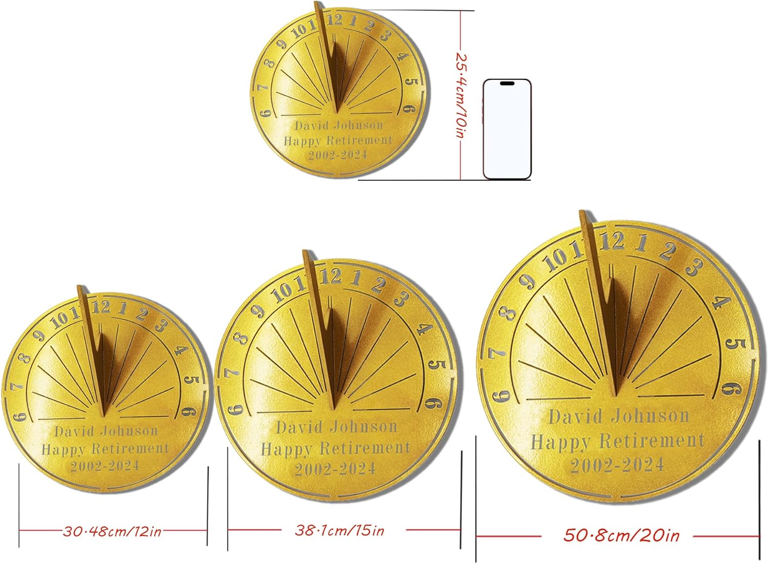 Custom Sundial Retirement Gift for Men Or Women, Personalized Custom Retirement Gift with Name and Date