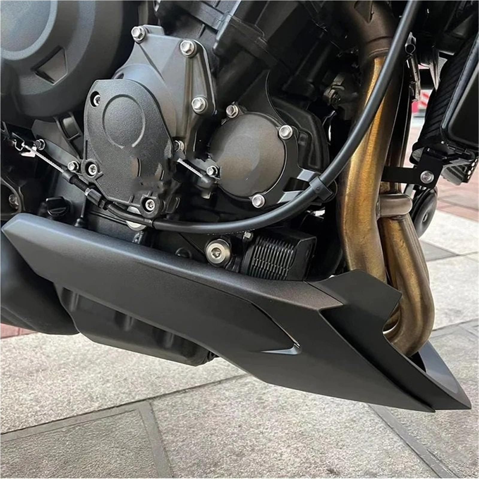 Osłona Podwozia Motocykla Do Street Triple 765 RS 2017-2022 Osłona podwozia silnika Dolna część brzucha Pan Fairing Protector Shield Podwozia Motocykla(Carbon Fiber Pattern)