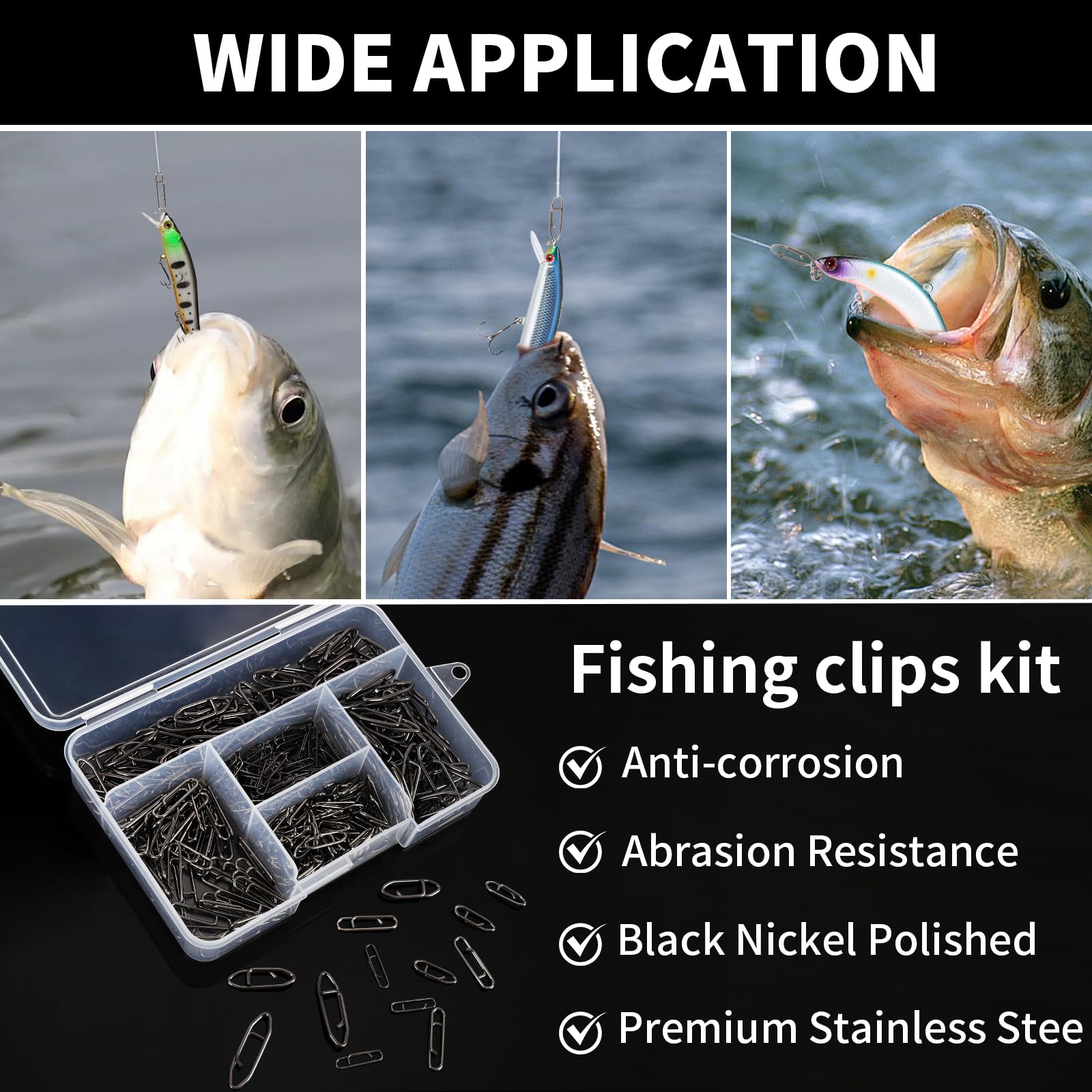 330pcs Speed Clips for Fishing Lures, Fishing Clips Quick Change Speed Clips for Freshwater Saltwater Crankbait Popper Lures Fast Link Snap Connector : Sports & Outdoors