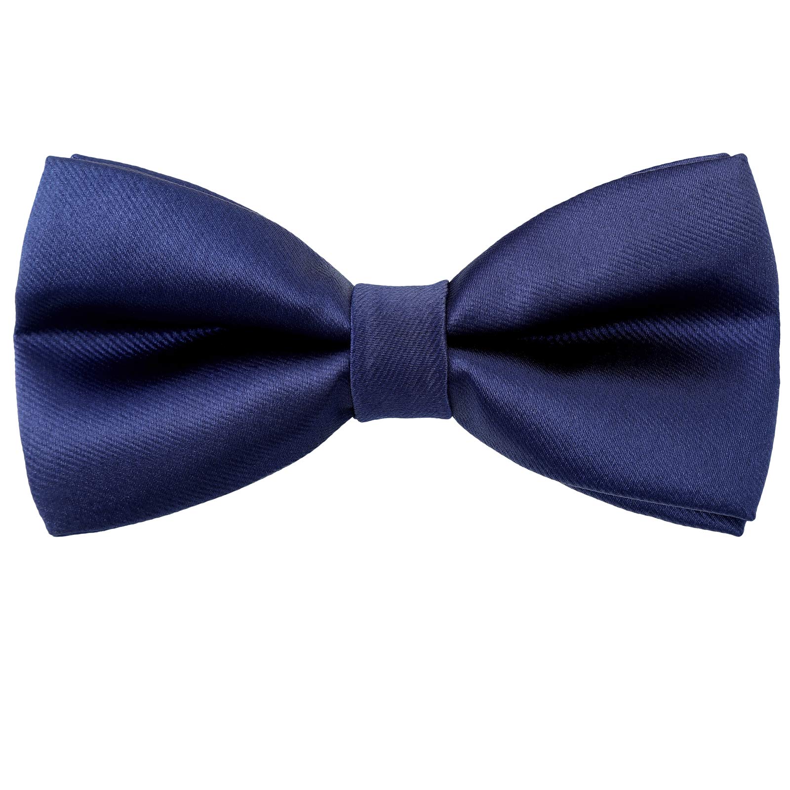 Kajeer Boys Navy Blue Kids Silk Bow Ties - Adjustable Pre-Tied Solid Bowties For Girls Baby Toddler Birthday Wedding Party Photo