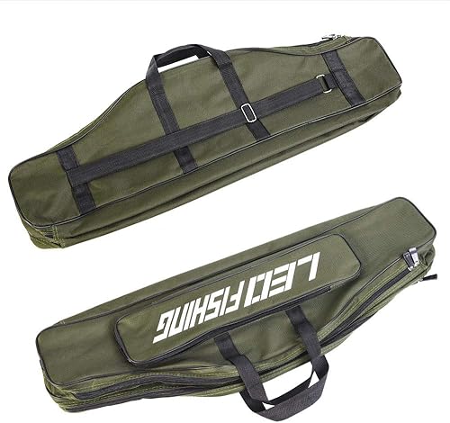 Miniatura 6 de Conskyee Estuche para caña de pescar, bolsa plegable portátil para caña de pescar, bolsa de almacenamiento de viaje de pesca Oxford de doble capa de
