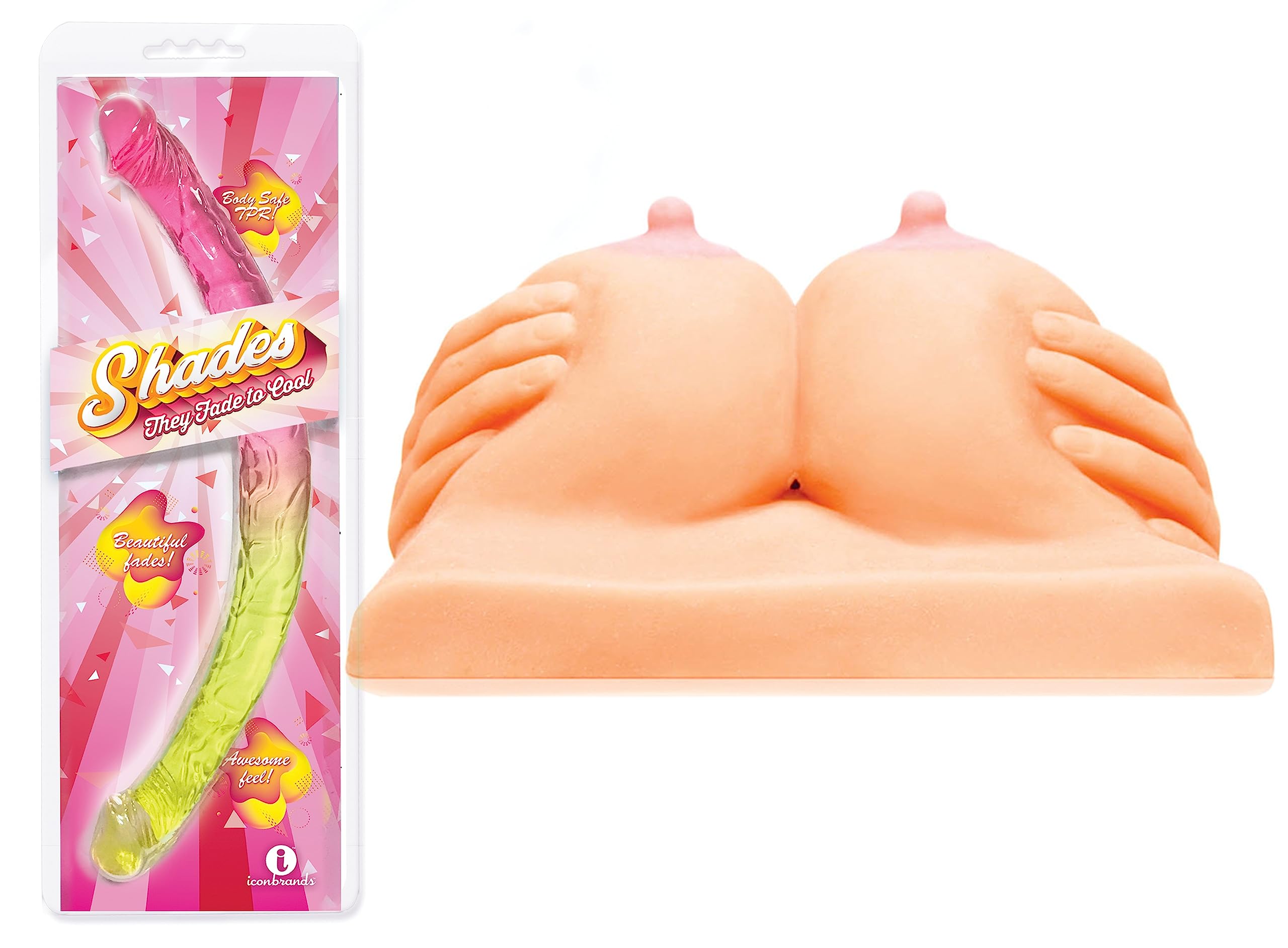 Amazon.com: Sex Toy Couples kit of Shades Jelly TPR Gradient Double Dong -  PinkYellow and Icon Brands Keisha Grey's Titty Fuck Fantasy : Health &  Household
