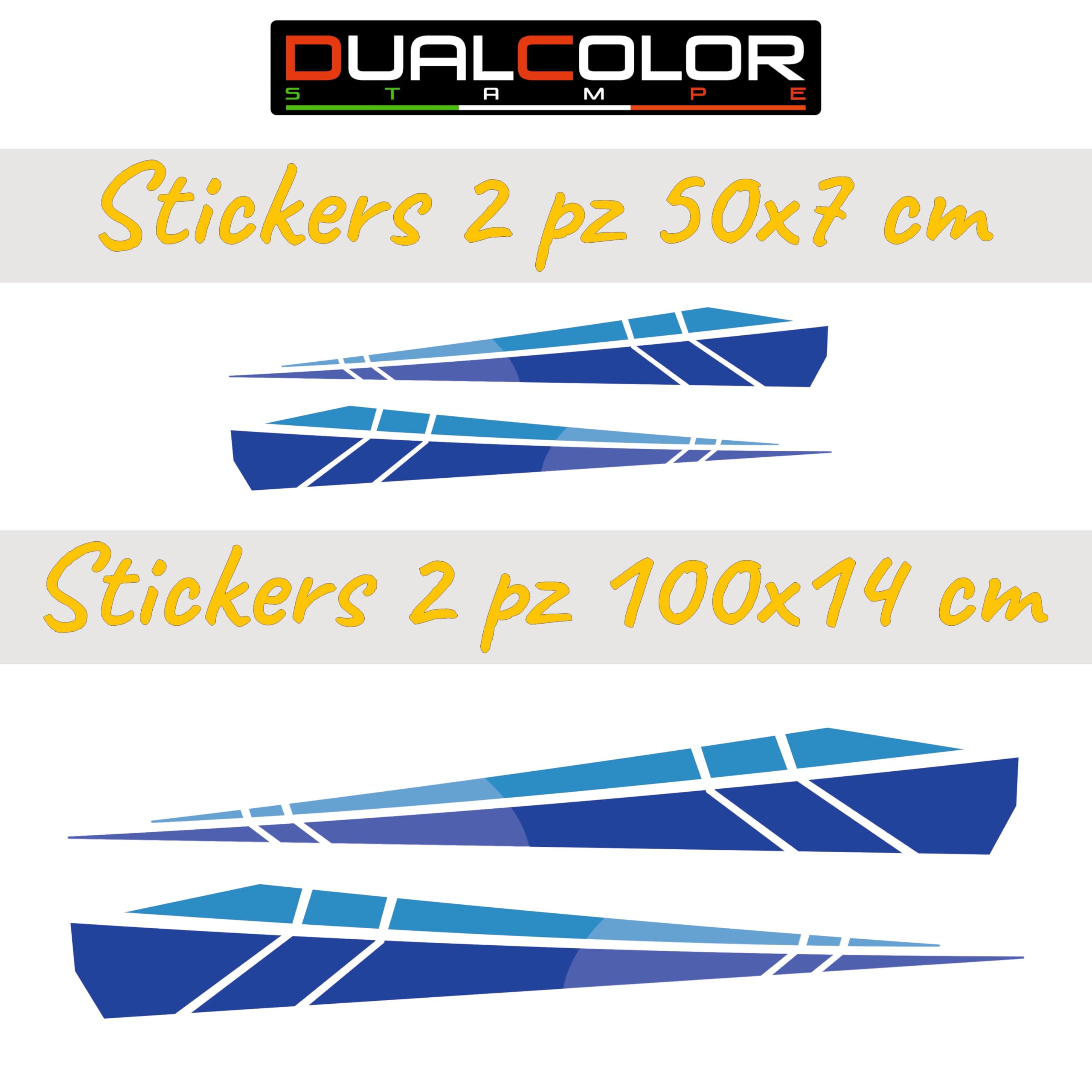 Set di Adesivi per Barca Nautica in PVC Air Free - Yatch - barca a vela - motoscafo, Blu, 4 Pezzi, 50x7 cm e 100x14 cm 0473