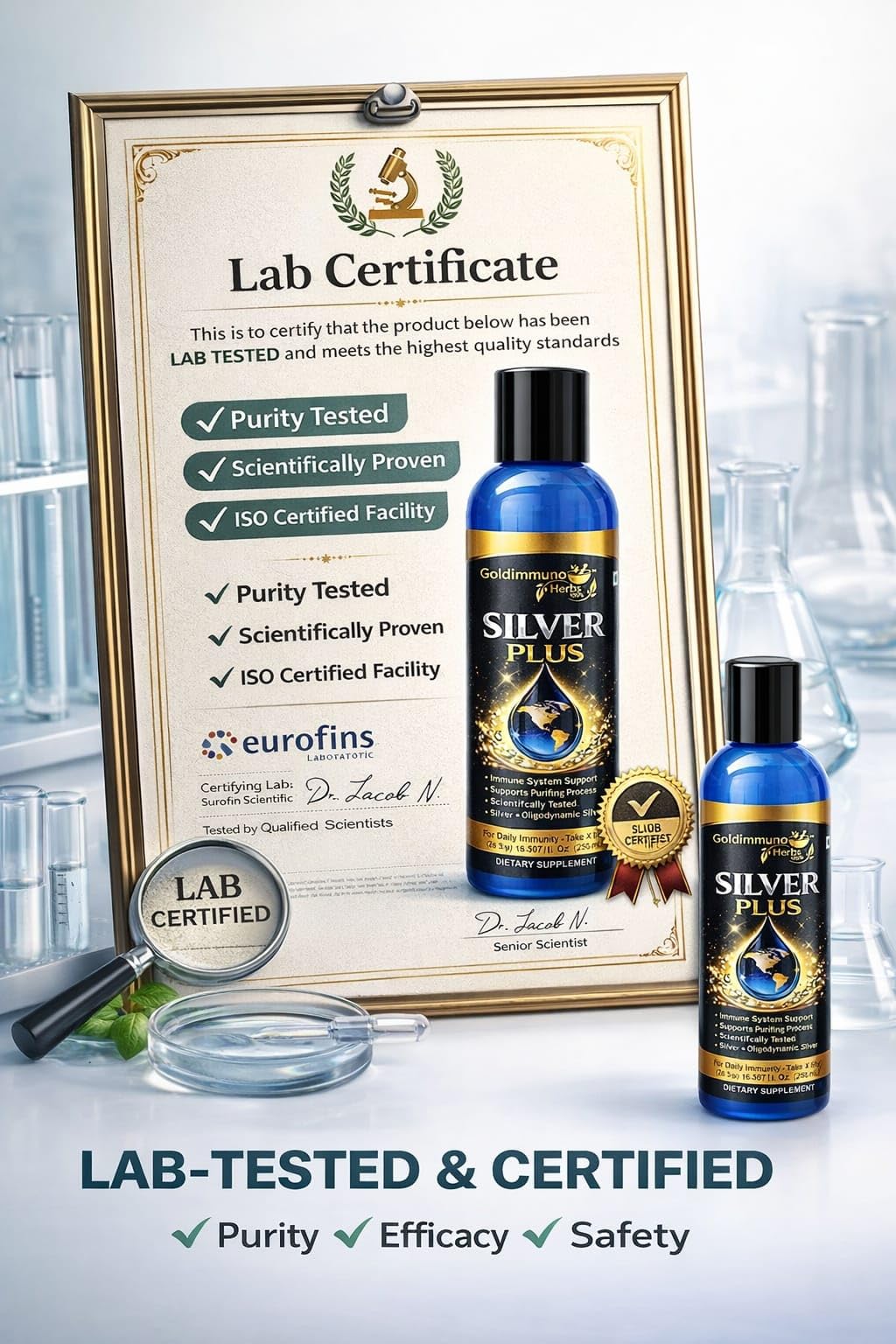 Goldimmuno Nano Silver Liquid 30 PPM (250ml) | Lab Tested Colloidal Silver | Purity Focused Wellness Support | Ultrafine Particles | Daily Use Liquid Supplement — Amazon image 4