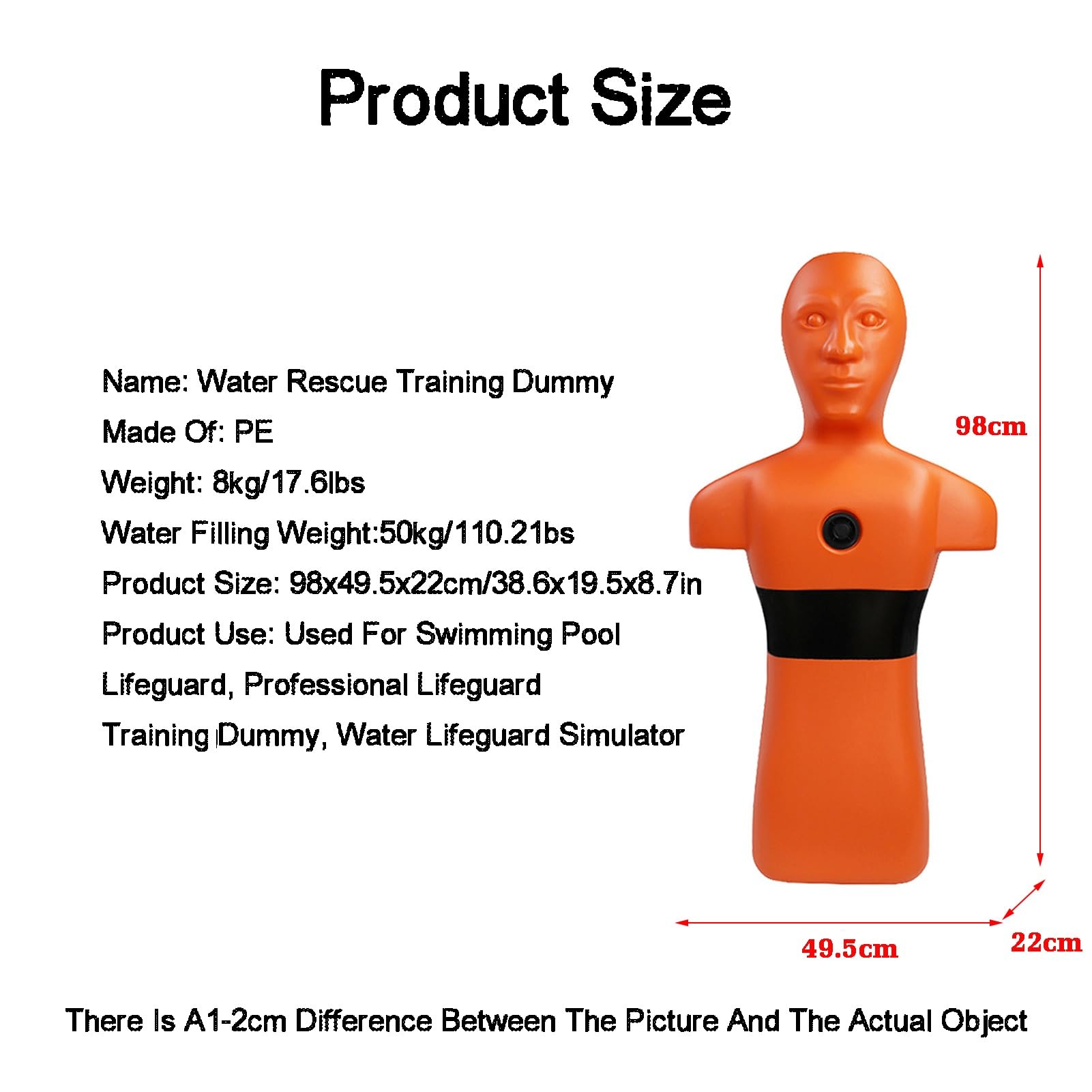Chupete De Agua, Herramientas De Enseñanza For La Prevención De Ahogamientos, For Ejercicios De Salvamento, Pruebas De Choque Y Práctica De Lucha Libre(Color1)