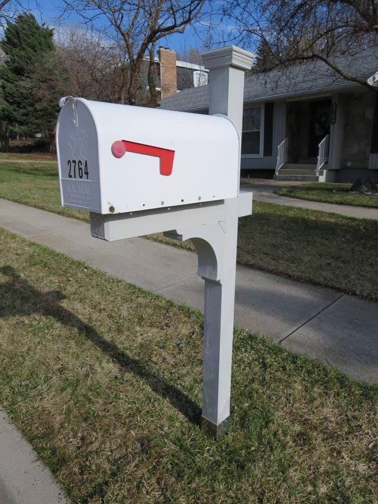 4x4 (3.5 x 3.5) Mailbox Post Protector Guard (Mill Finish) - Wood Post Trimmer Shield