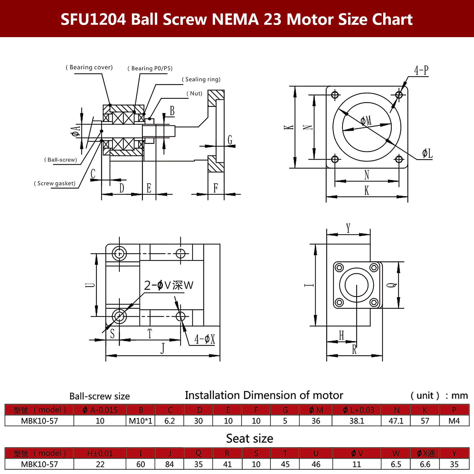 Kit Vis Mère Précision Vis à Billes GooEquip SFU1204/1605 - Longueurs 300 à 1500 Mm - Acier Inox Avec Supports BK/BF Et écrou Sfu1204 Sfu1605 Acier Inox Kit Vis Mère Précision Vis à Billes GooEquip SFU1204/1605 - Longueurs 300 à 1500 Mm - Acier Inox Avec Supports BK/BF Et écrou Sfu1204 Sfu1605 Acier Inox