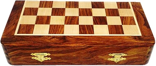 RoyalChessMall-Juego de ajedrez magnético de madera de 10 pulgadas de palisandro dorado