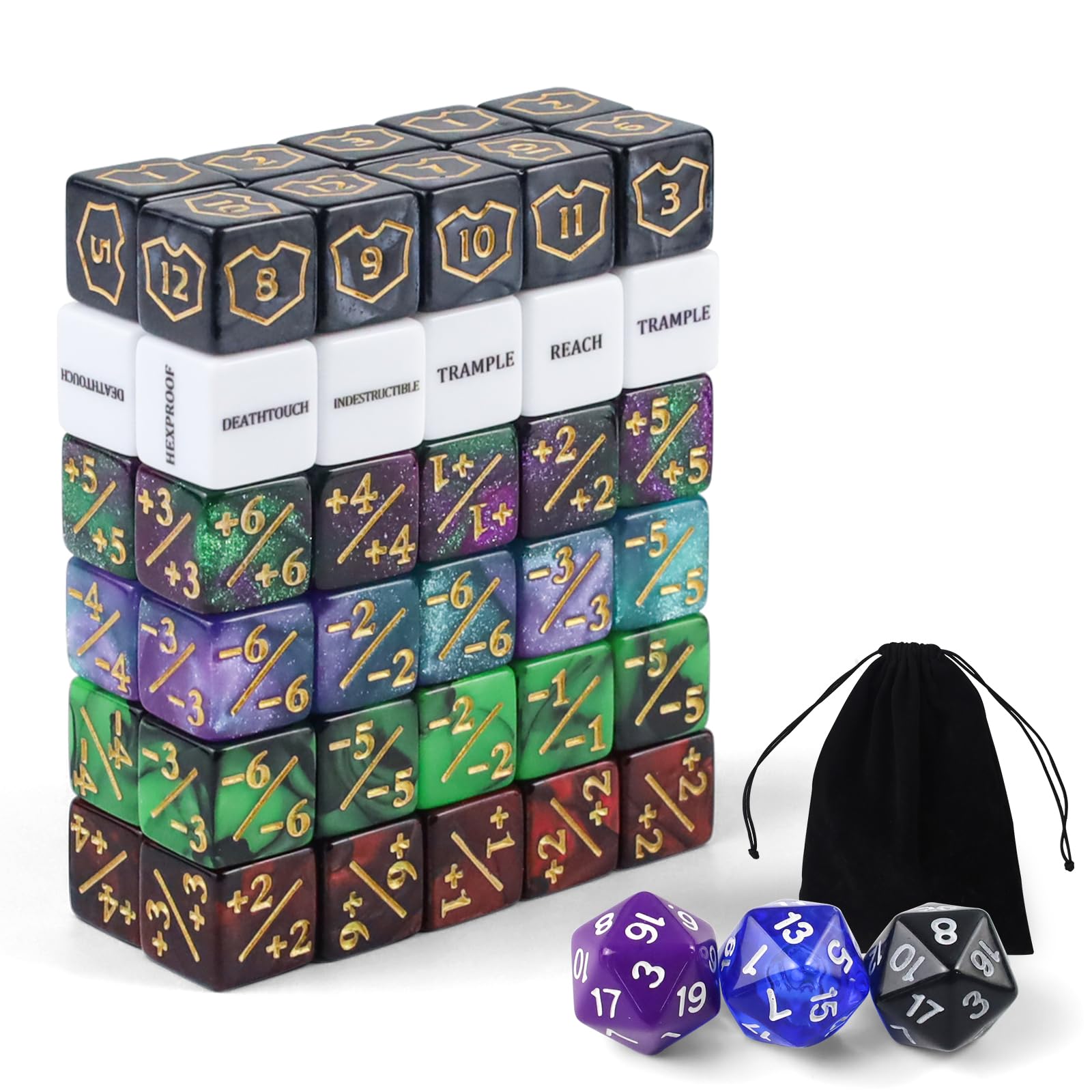 QUTHZZHY D6 Würfel Set, Polyedrische Würfel, 10 DND Dice Spi