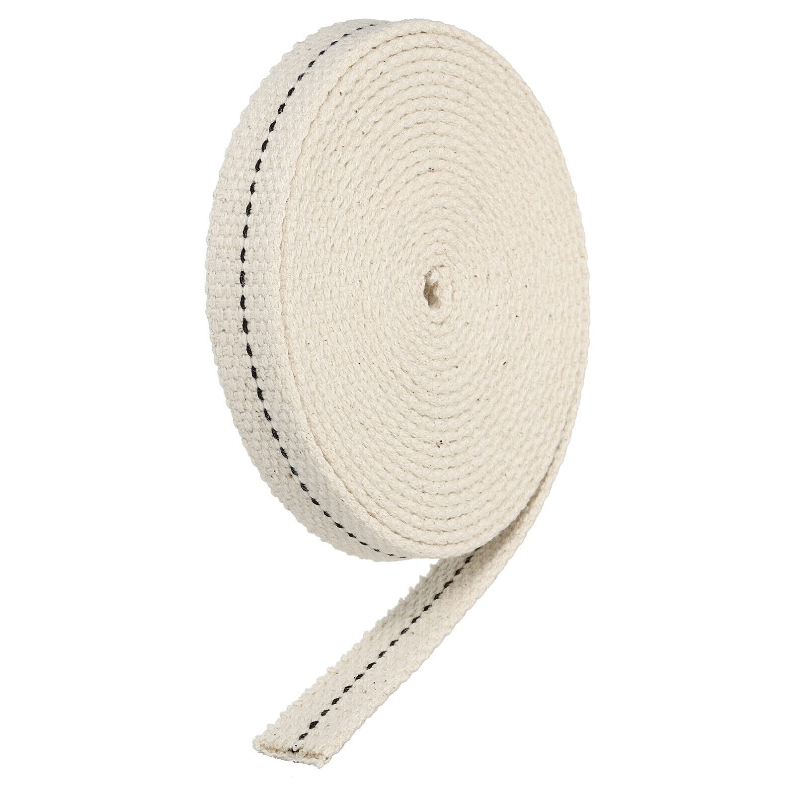 Tool parts Cotton Oil Lamp Wick 1/2 Inch Flat Wide 3 Meter/10Ft Long With Black Stitch