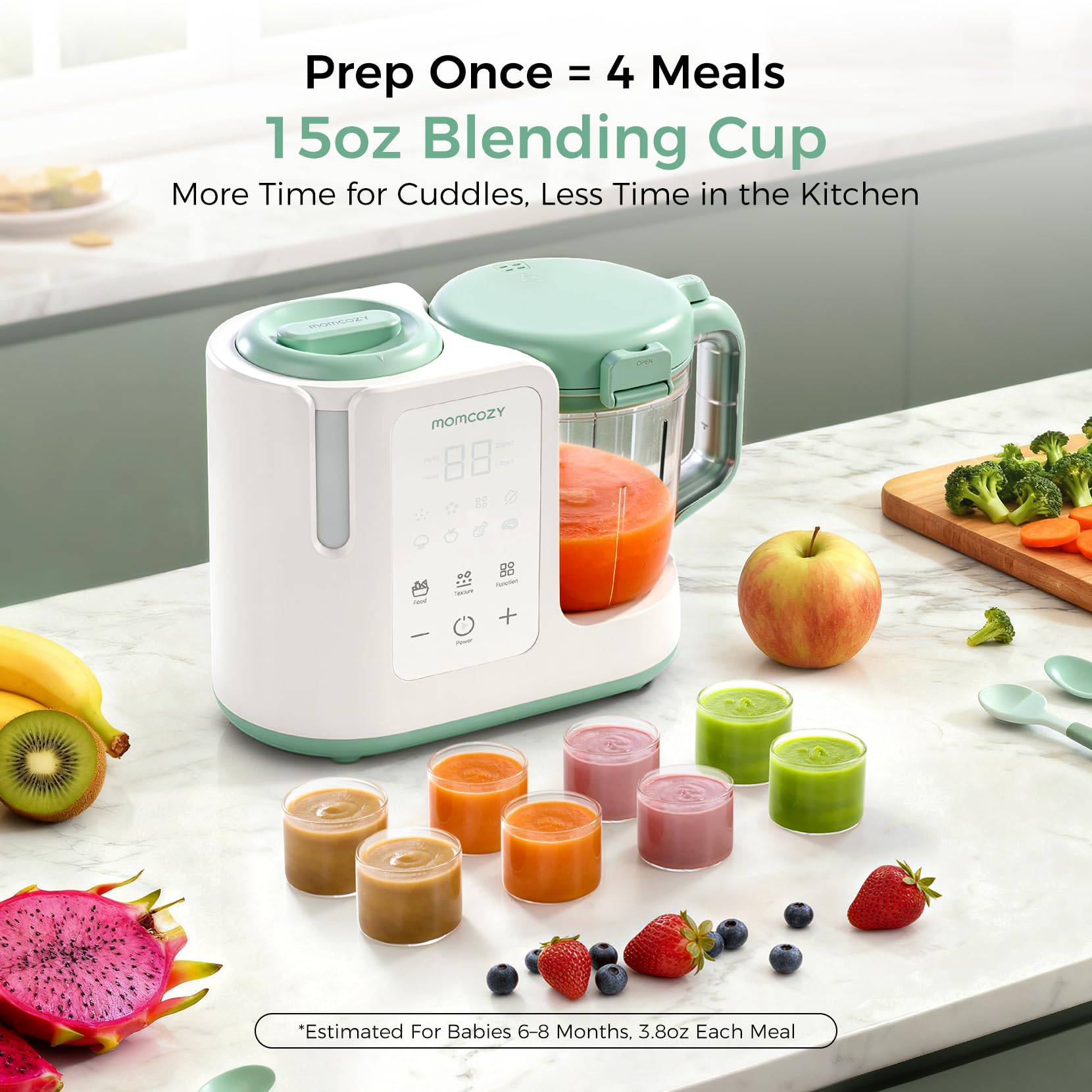 Amazon.com: Momcozy AutoMeal Baby Food Maker – One-Step Auto Steam