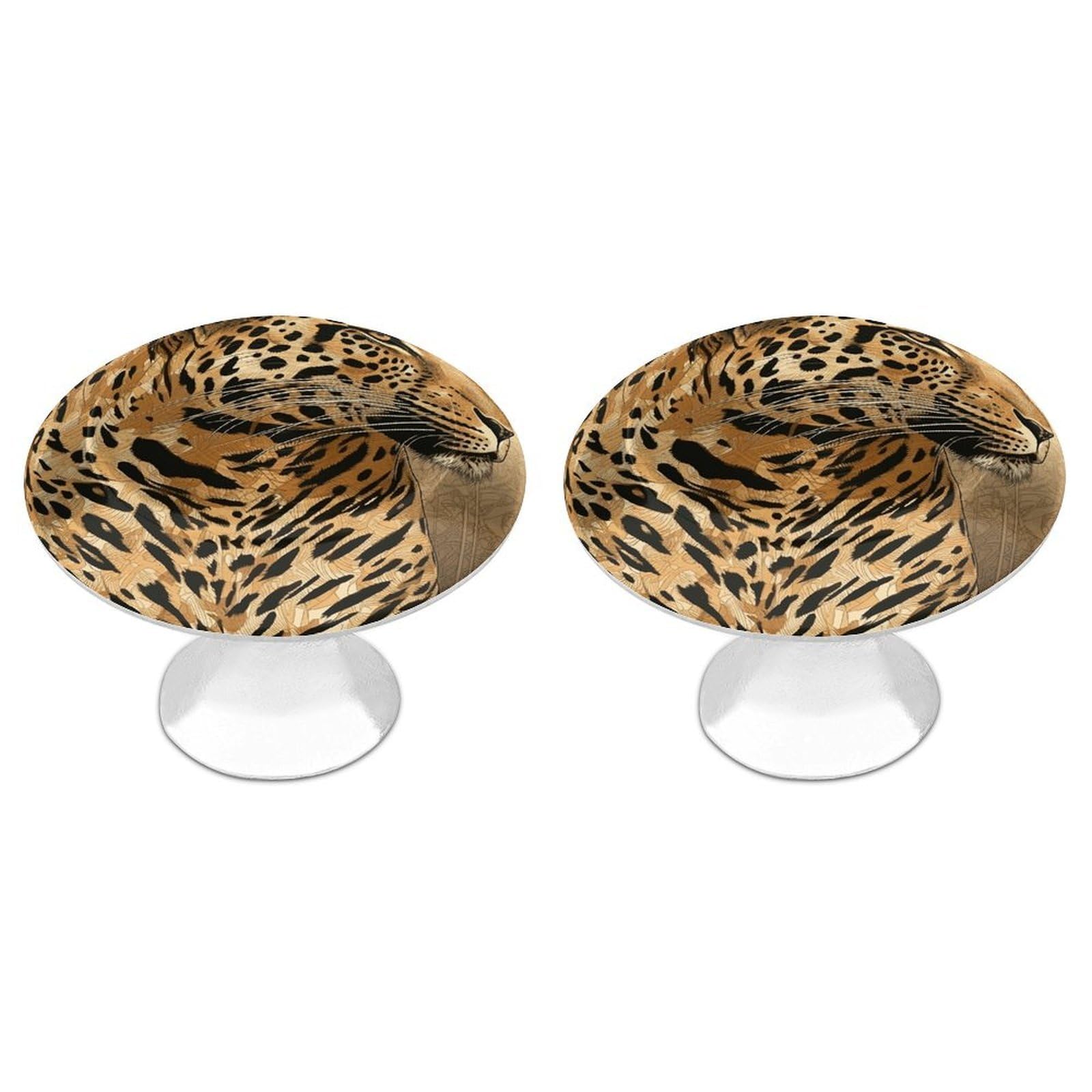 Btcowzrv Style Hand Drawn Leopard 2 Pack Cabinet Knobs Drawer Pulls