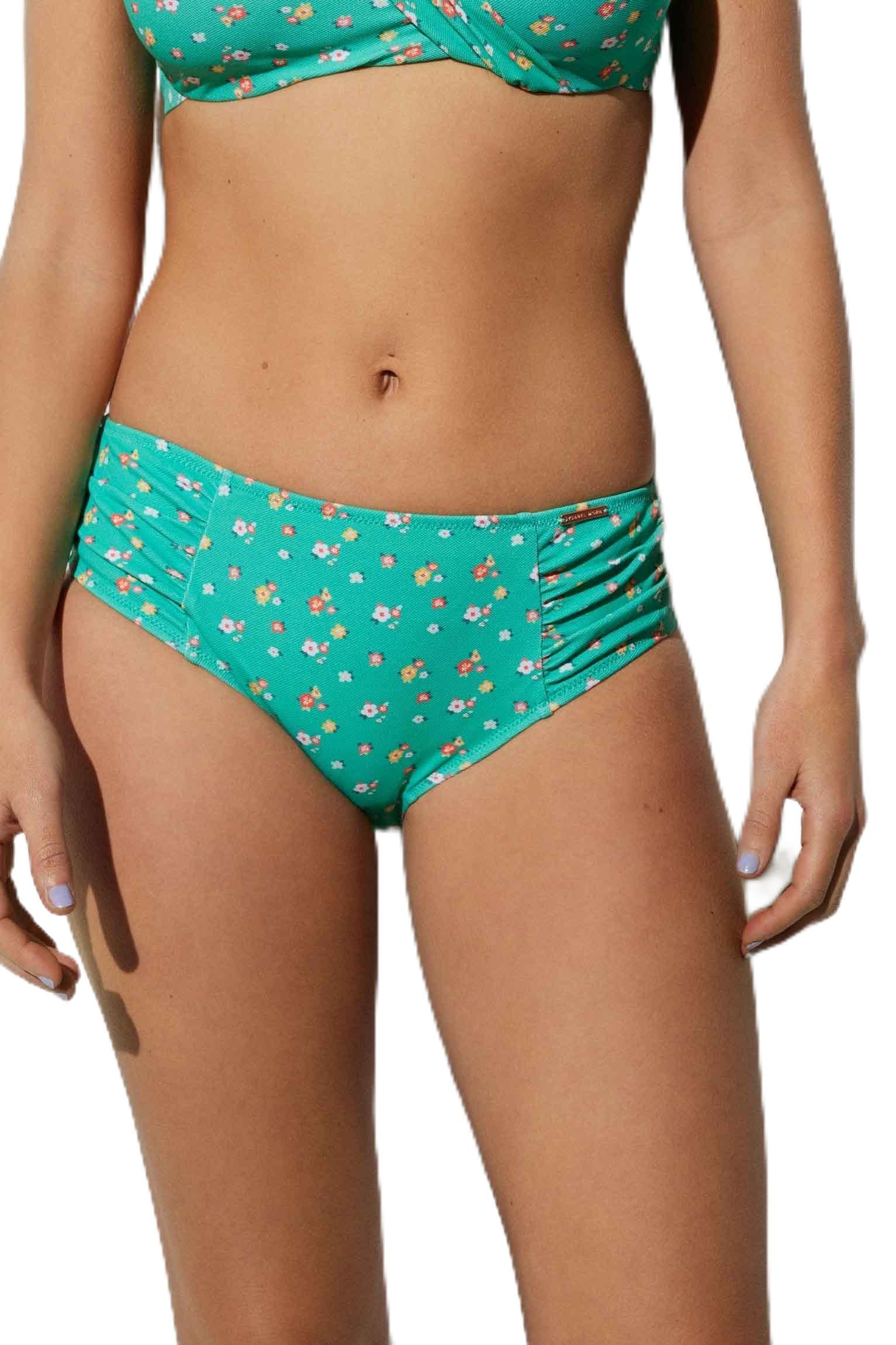YSABEL MORA Braga Bikini Reductora Fruncida Midi Flores