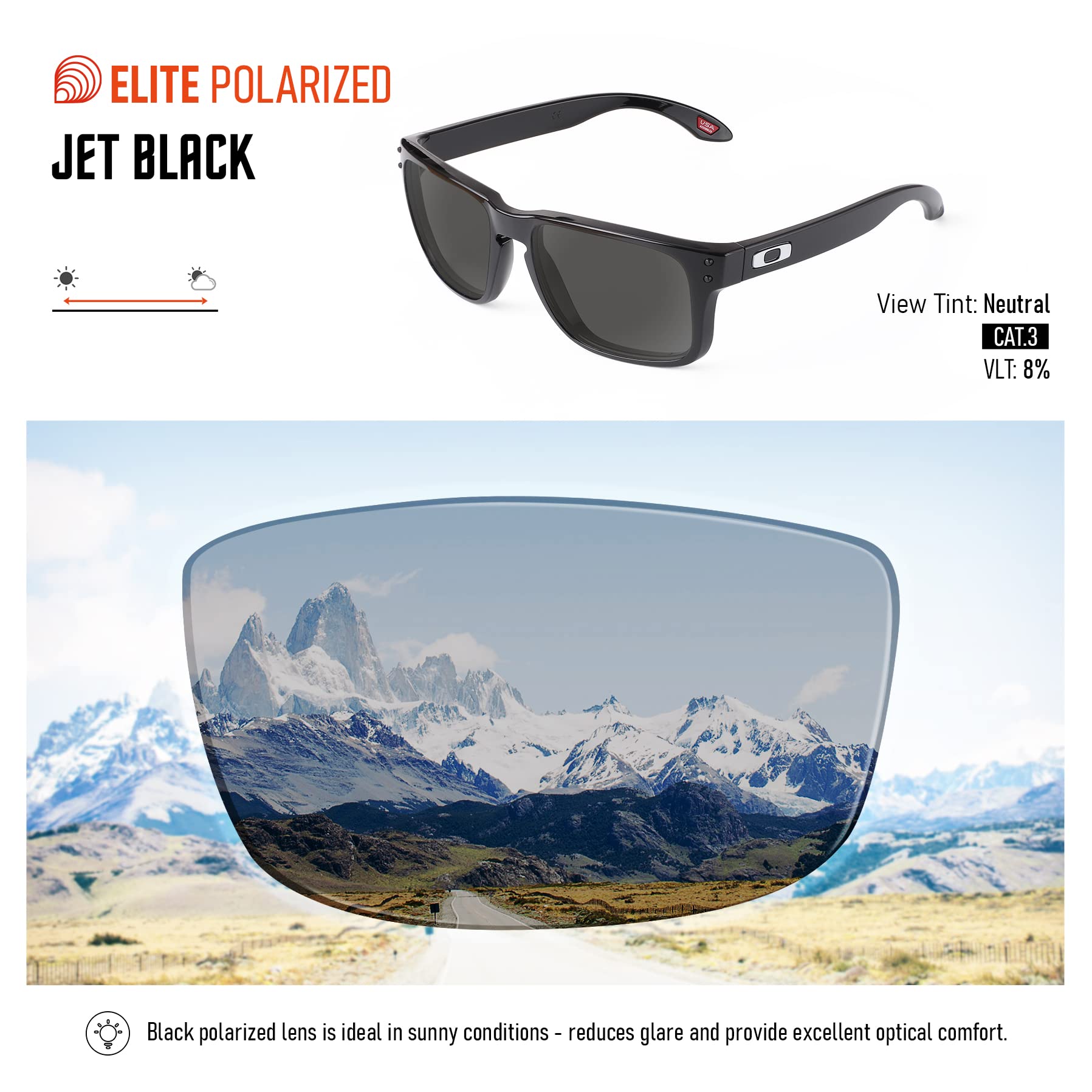 Vaep Lentes de repuesto polarizadas compatibles con gafas de sol Costa Del Mar Blackfin