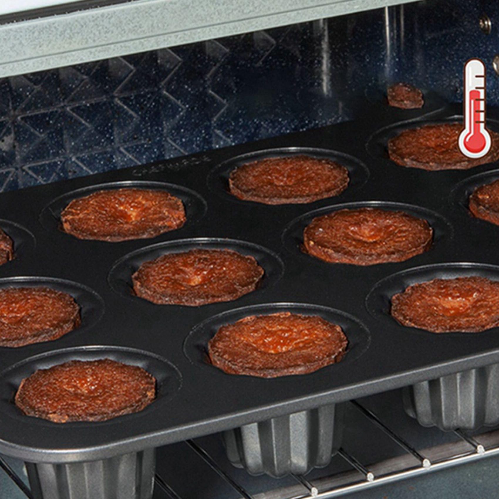 2X Moule à Gâteau Canele à 12 Cavités Moule à Gâteau Antiadhésif Canele Muffin Moule à Cupcake pour la Cuisson au Four Moules à Pouding