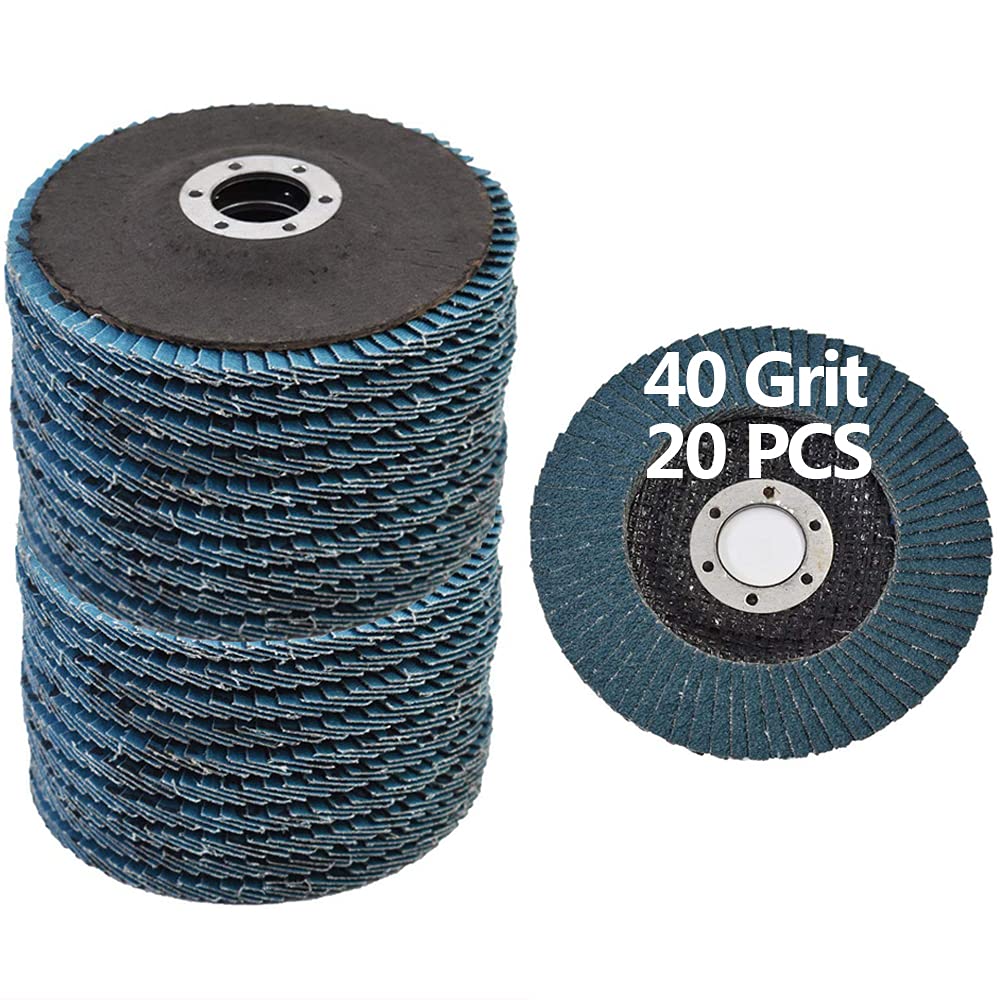 Flap Discs 4.5 Inch - 40 Grit Grinding Discs 4 1/2 Assorted Sanding Grinding Wheels,Aluminum Oxide Abrasives,Grinder Disc,Blue: Industrial & Scientific