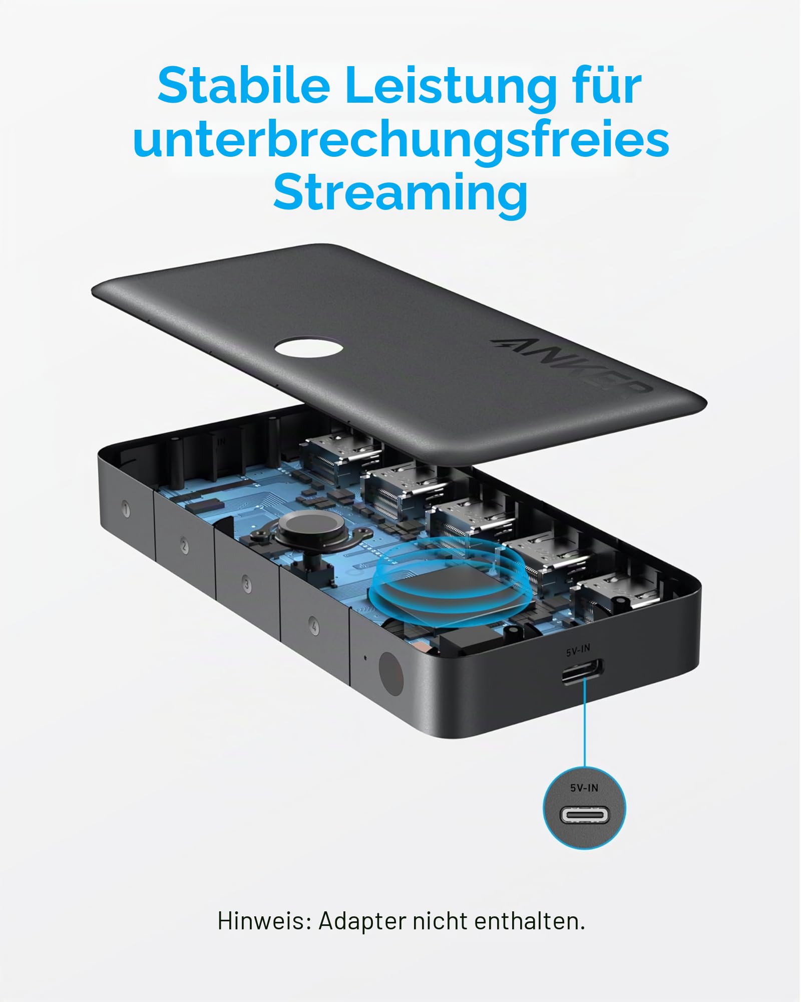 Anker HDMI Switch, 4K@60Hz Umschalter, 4 in 1 Gerät mit glatter Oberfläche, unterstützt HDR, 3D, Dolby, DTS, Kompatibel mit Laptop, PCs, Xbox, Projektor (ohne Netzteil, Batterien für Fernbedienung)