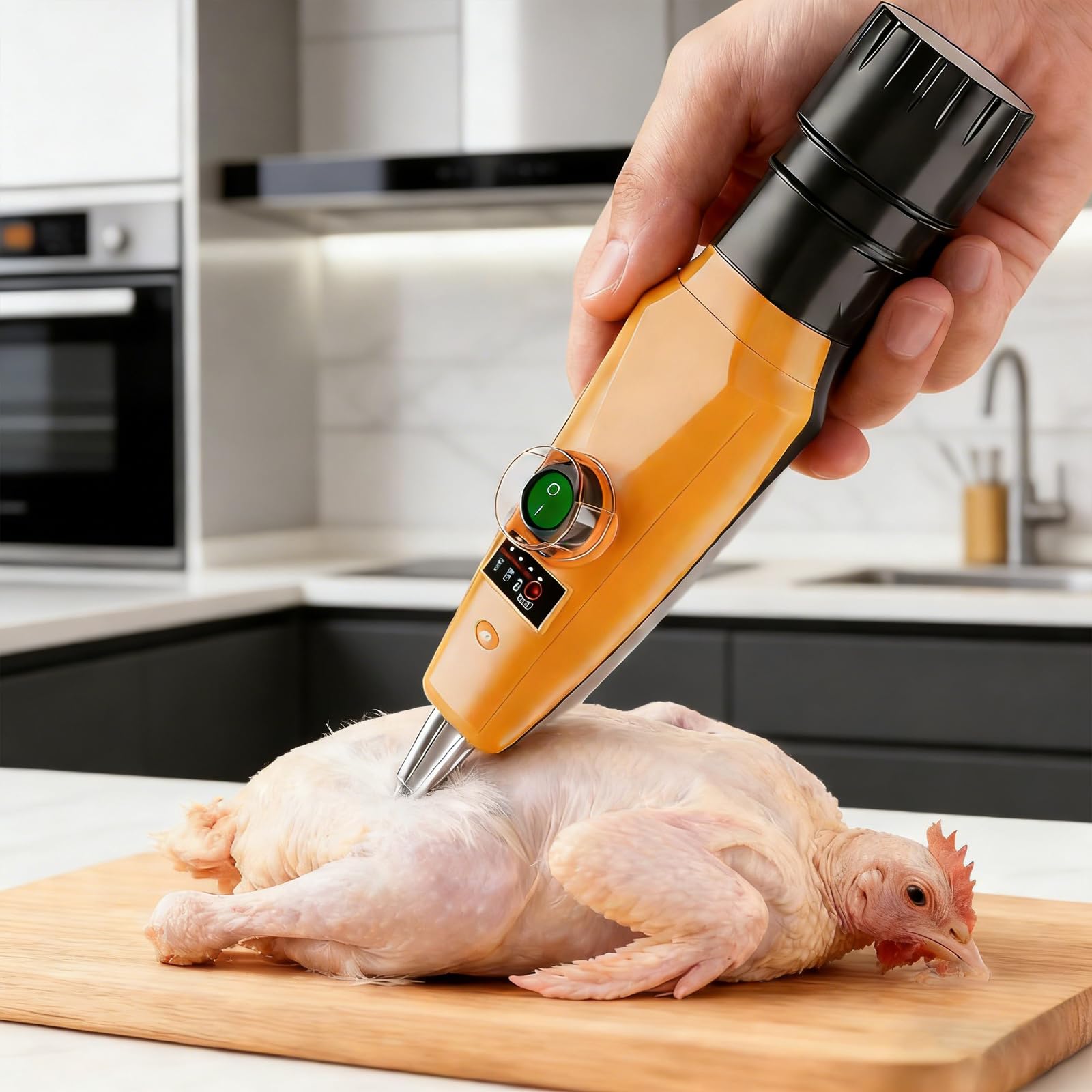 Máquina eléctrica para desplumar aves de corral, 13000 RPM de mano con punta de cono desmontable e indicador LED, para quitar plumas finas y alfileres